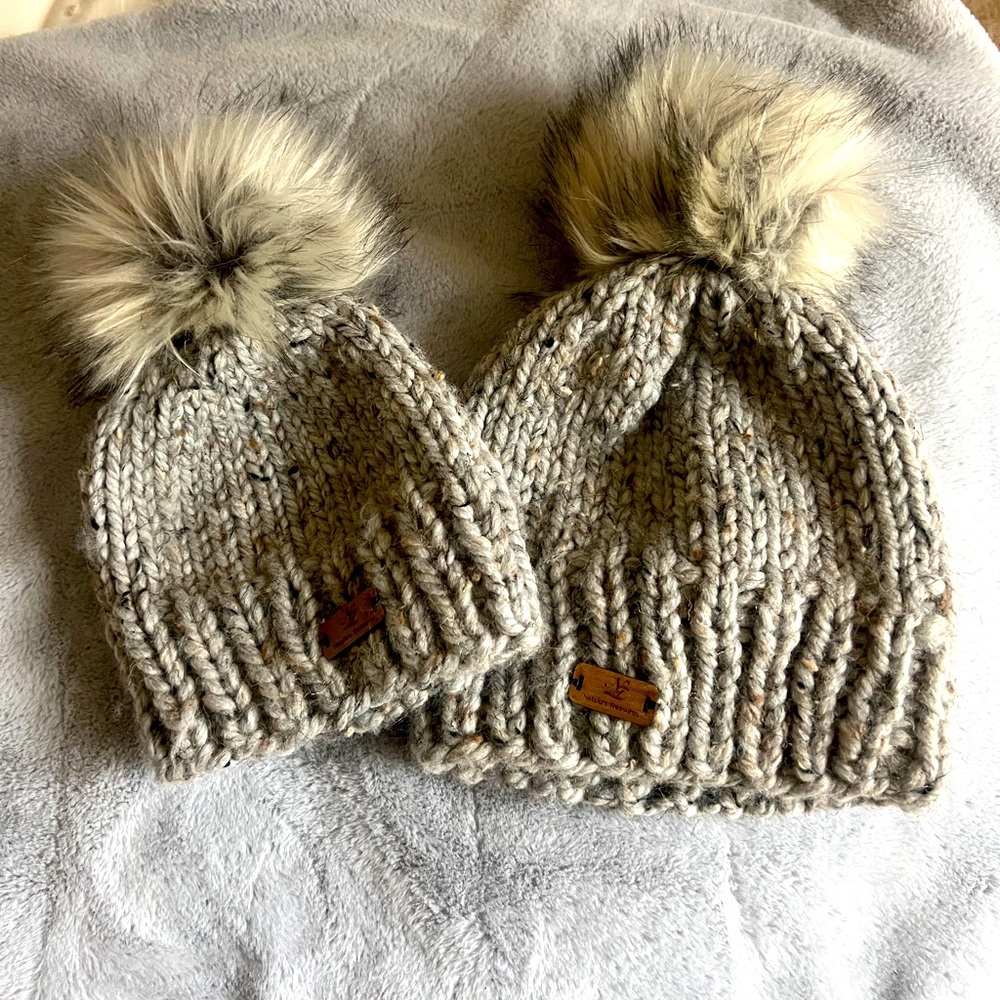 Mommy and me matching winter hats